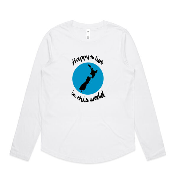 Happy to live in NZ - Womens Curve Longsleeve Tee Thumbnail
